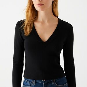 Zara Classic V Neck Black Knitwear size Small